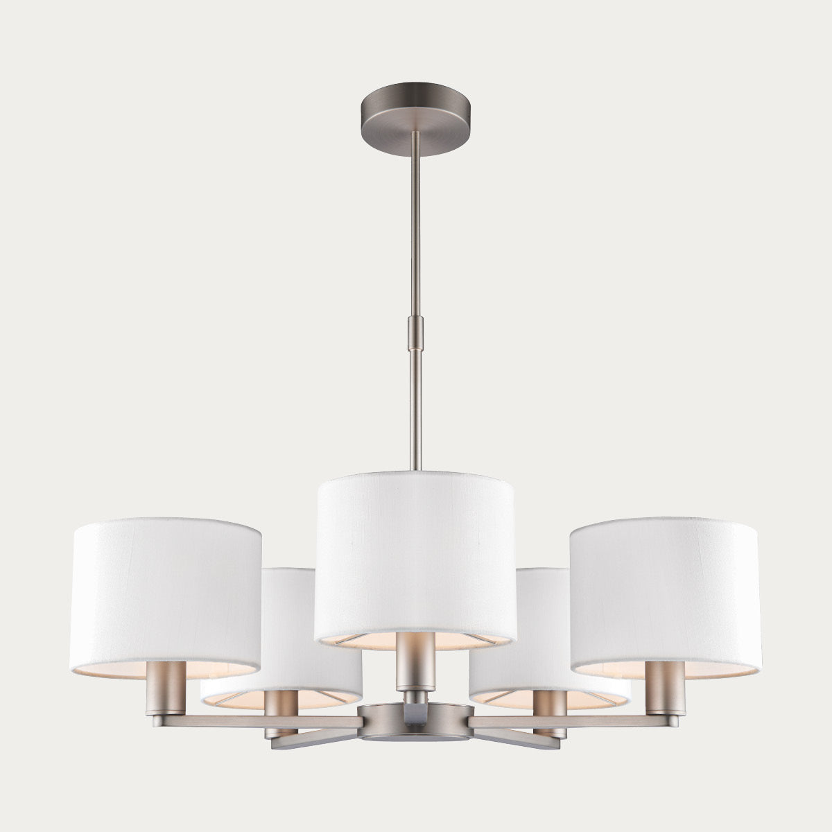 Matt nickel plate & vintage white fabric