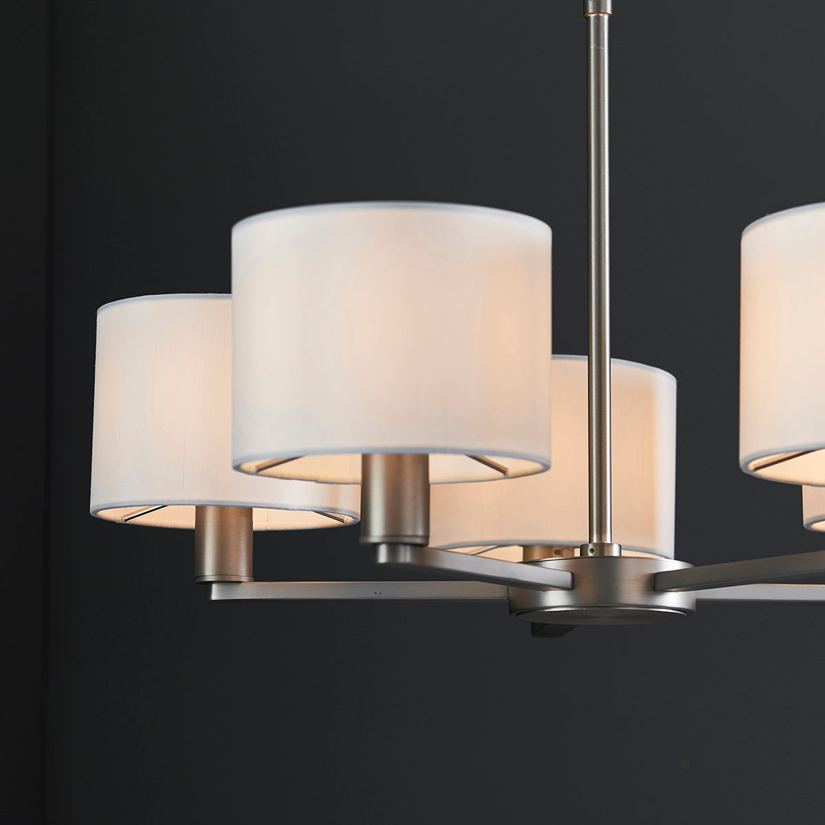 Matt nickel plate & vintage white fabric