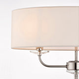 Bright nickel plate & vintage white fabric