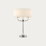 Bright nickel plate & vintage white fabric