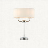Bright nickel plate & vintage white fabric