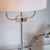 Bright nickel plate & vintage white fabric