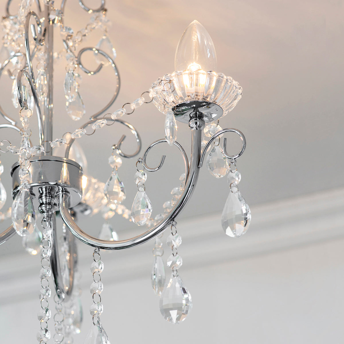 Chrome plate & clear crystal