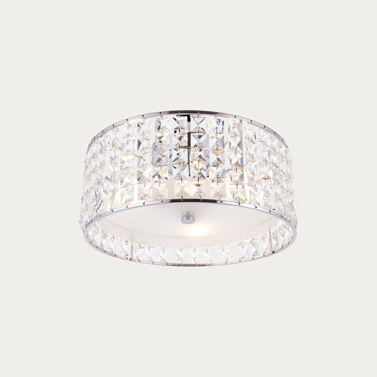 Clear crystal, frosted glass & chrome plate