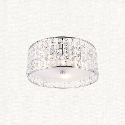 Clear crystal, frosted glass & chrome plate