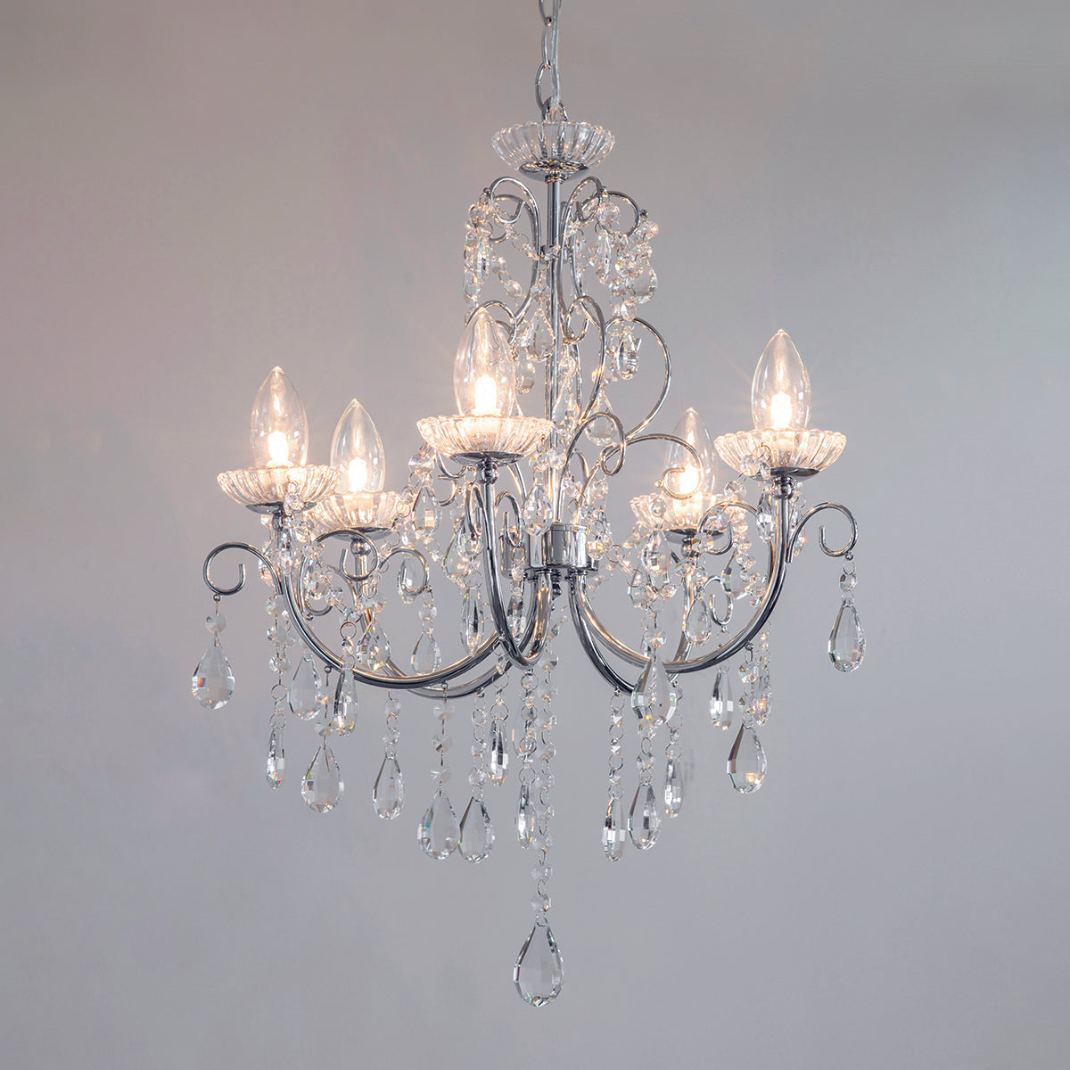 Chrome plate & clear crystal