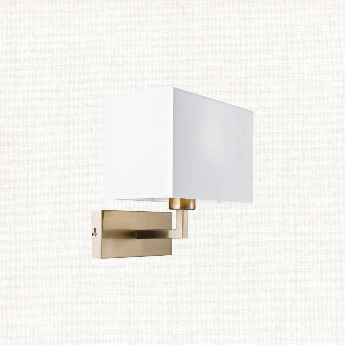 Satin nickel plate & white fabric