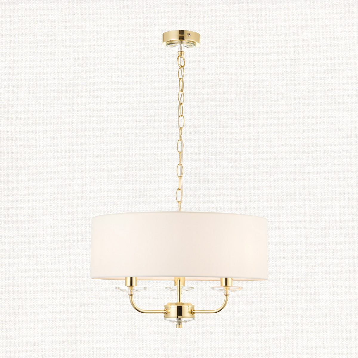 Brass plate & vintage white fabric