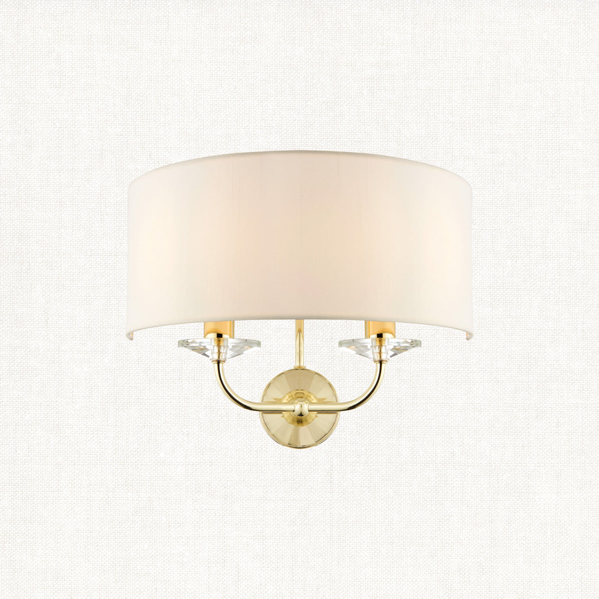 Brass plate & vintage white fabric