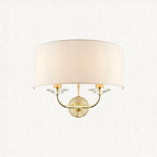 Brass plate & vintage white fabric
