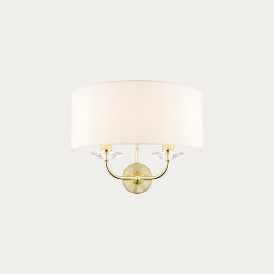 Brass plate & vintage white fabric