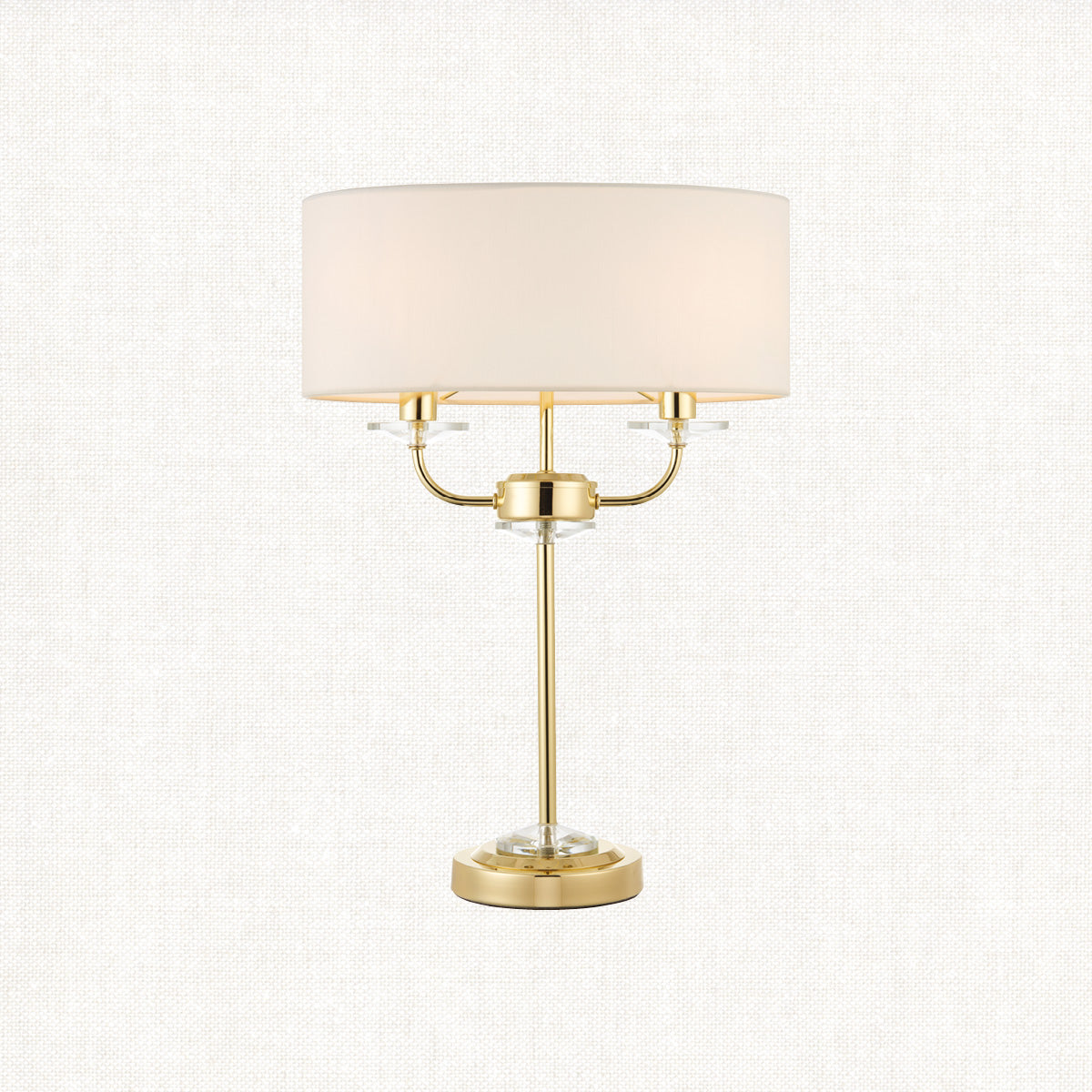 Brass plate & vintage white fabric