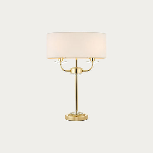 Brass plate & vintage white fabric