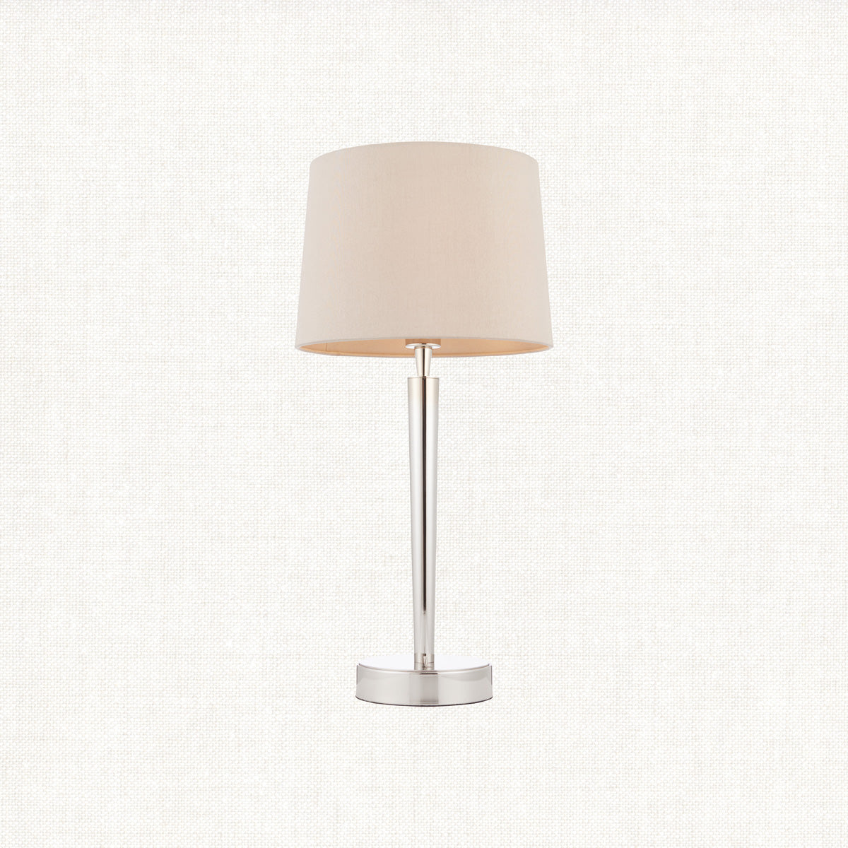 Sylas Table Lamp Usb in Bright Nickel and Mink Fabric