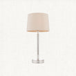 Sylas Table Lamp Usb in Bright Nickel and Mink Fabric