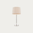 Sylas Table Lamp Usb in Bright Nickel and Mink Fabric
