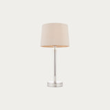 Sylas Table Lamp Usb in Bright Nickel and Mink Fabric