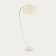Seraphina Floor Lamp in Bright Nickel and Vintage White Fabric