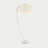 Seraphina Floor Lamp in Bright Nickel and Vintage White Fabric