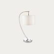 Seraphina Table Lamp in Bright Nickel and Vintage White Fabric