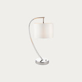 Seraphina Table Lamp in Bright Nickel and Vintage White Fabric