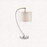 Seraphina Table Lamp in Bright Nickel and Vintage White Fabric