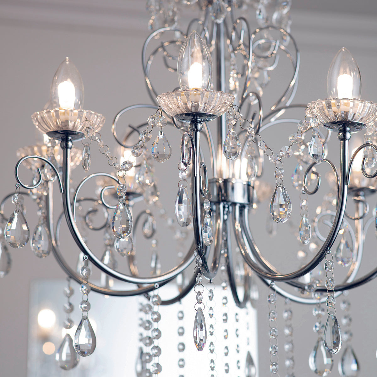 Chrome plate & clear crystal