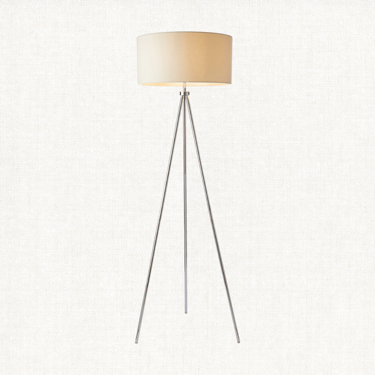 Chrome plate & ivory fabric