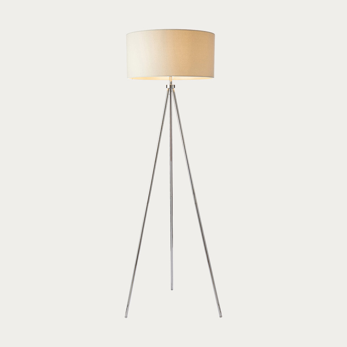 Chrome plate & ivory fabric
