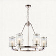Bright nickel plate & ribbed bubble glass