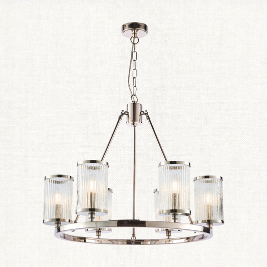 Bright nickel plate & ribbed bubble glass