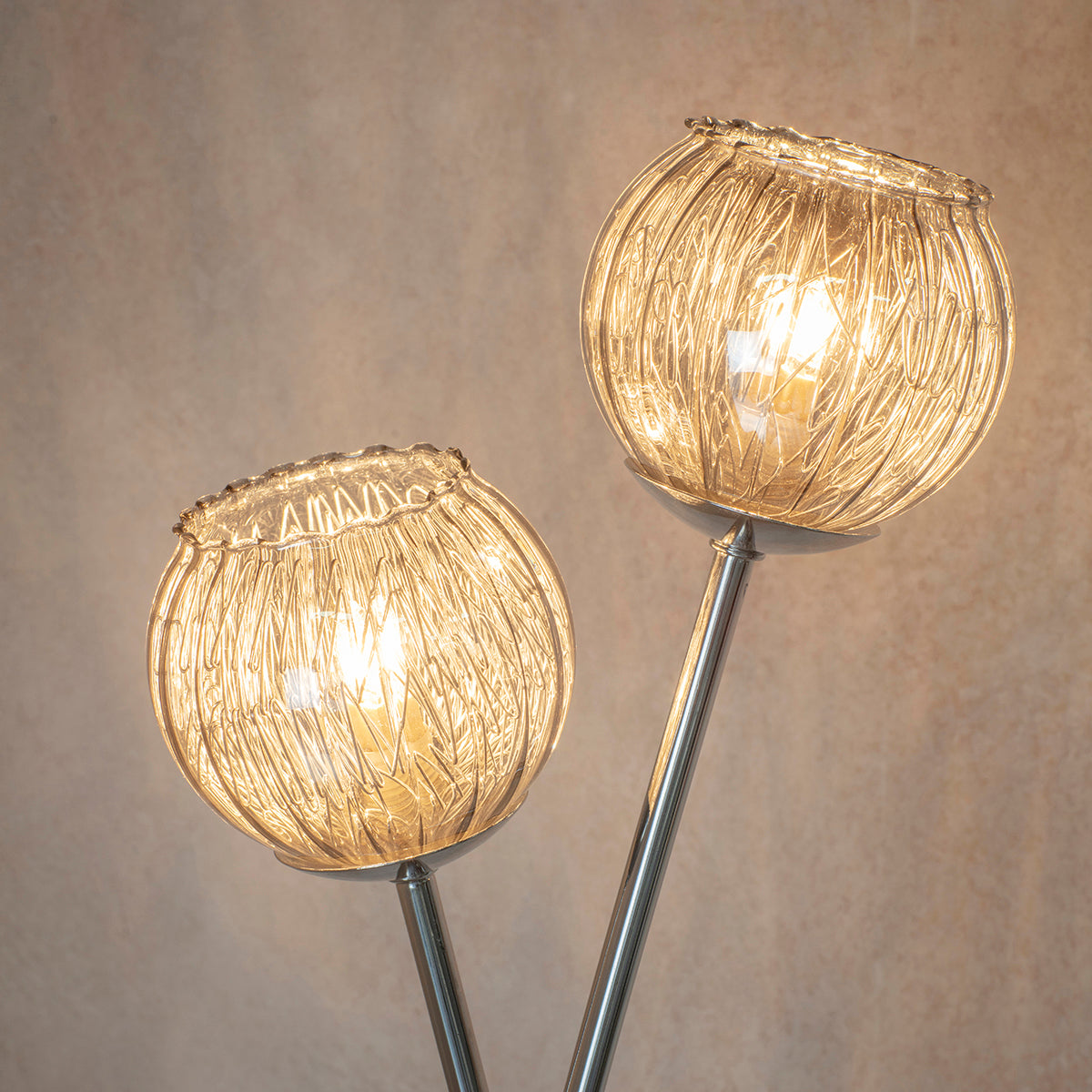 Chrome plate & smoked mirror glass