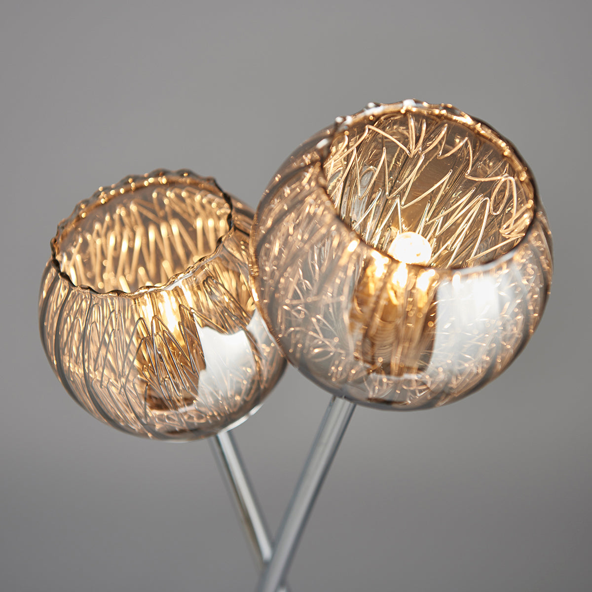 Chrome plate & smoked mirror glass