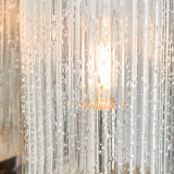 Bright nickel plate & ribbed bubble glass