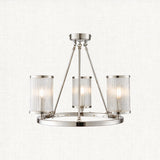 Bright nickel plate & ribbed bubble glass