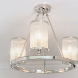 Bright nickel plate & ribbed bubble glass