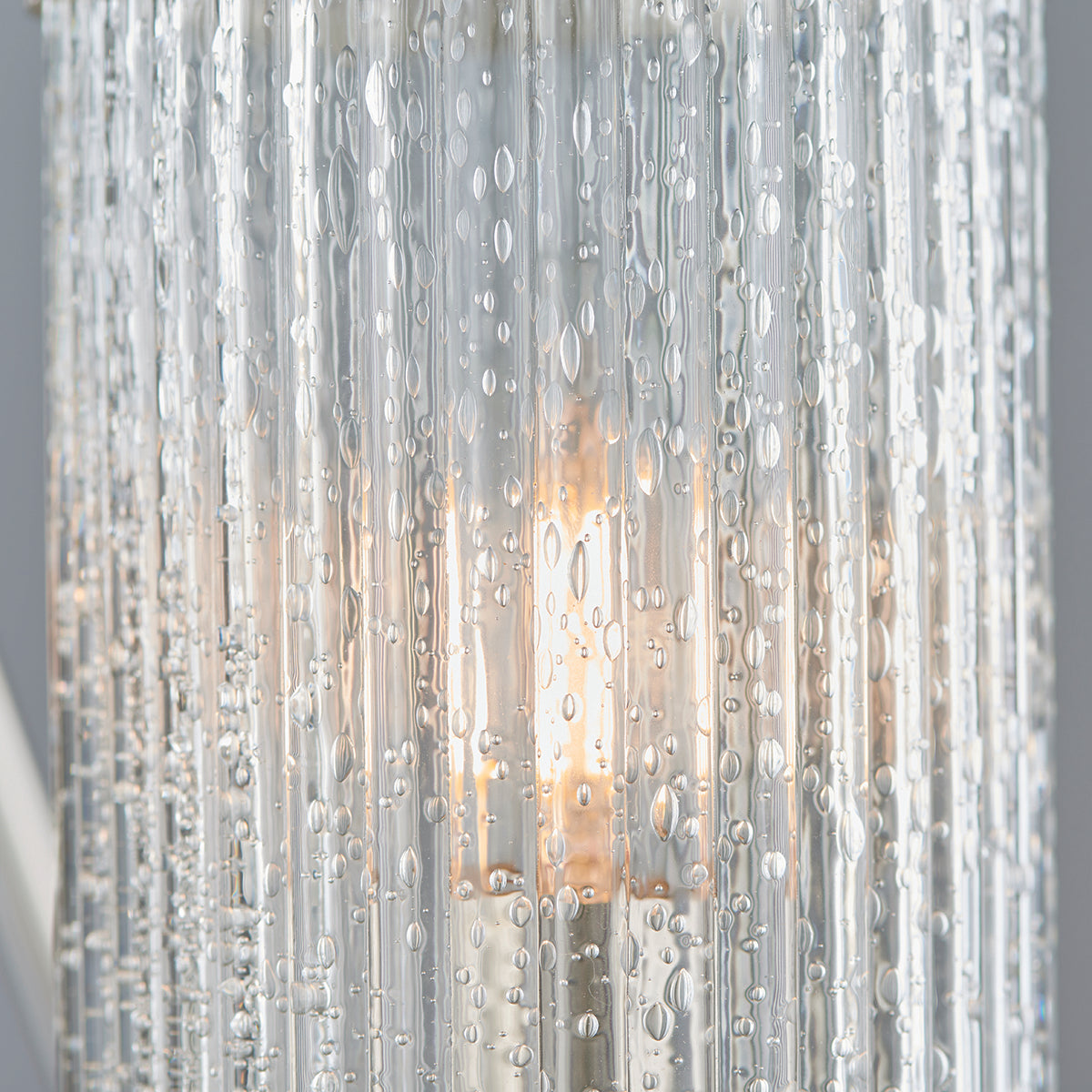 Bright nickel plate & ribbed bubble glass