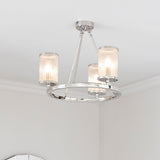 Bright nickel plate & ribbed bubble glass