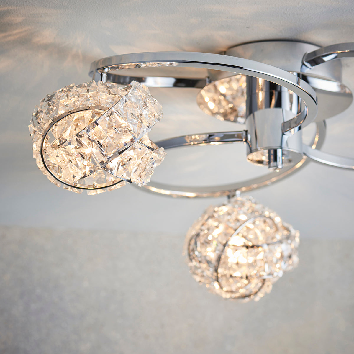 Chrome plate & clear crystal