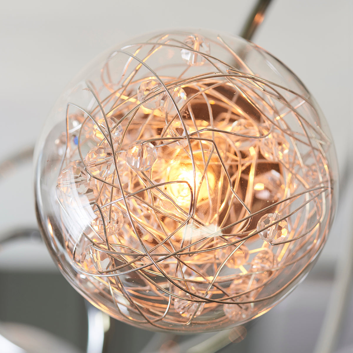 Chrome plate with chrome beaded wire