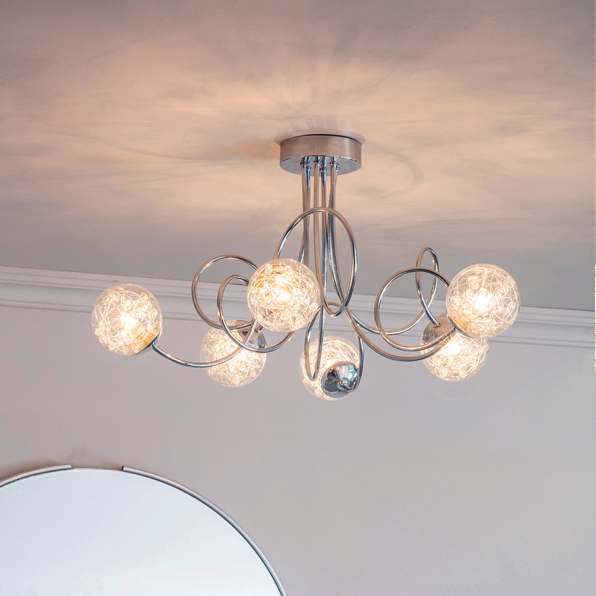 Chrome plate with chrome beaded wire