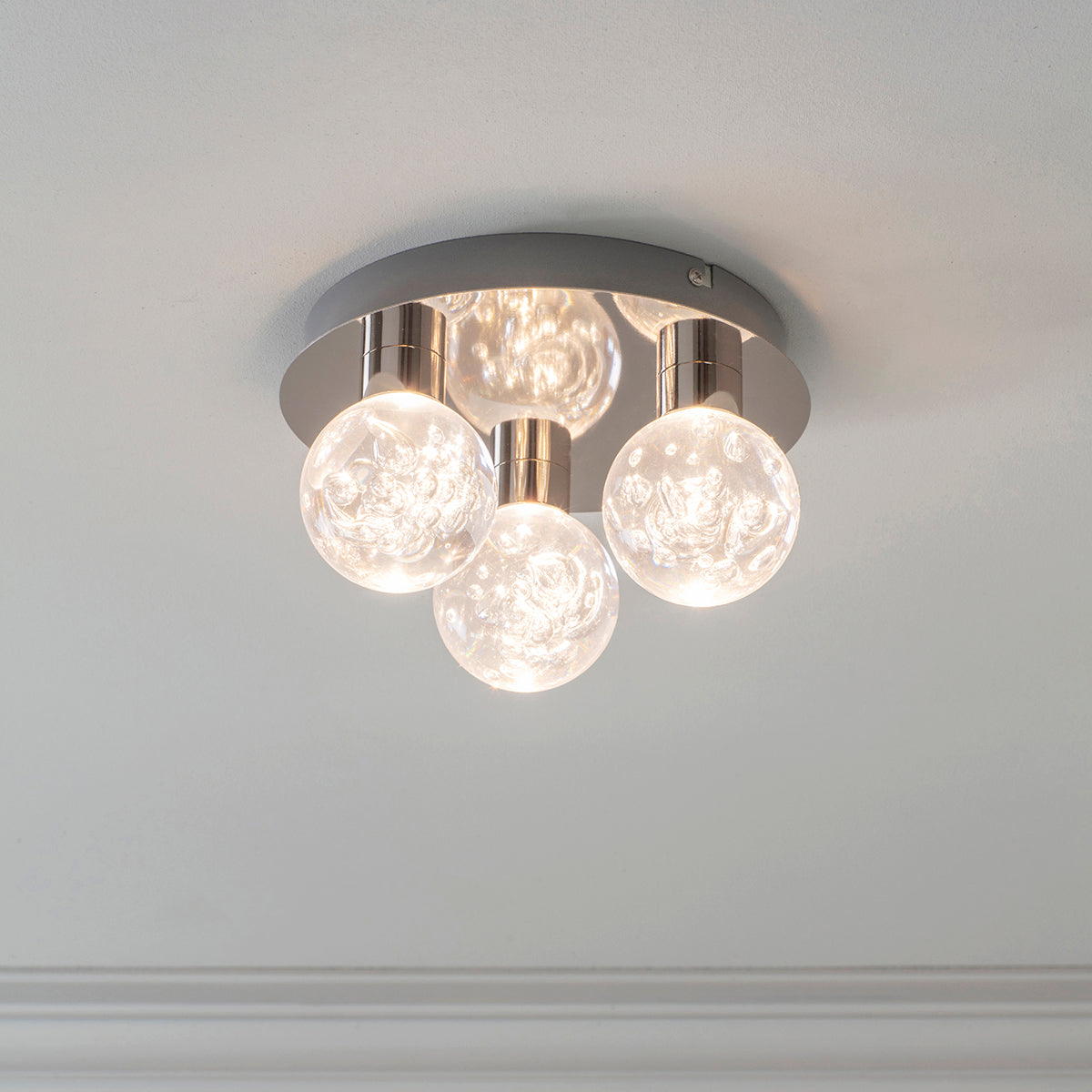 Chrome plate & clear bubble acrylic