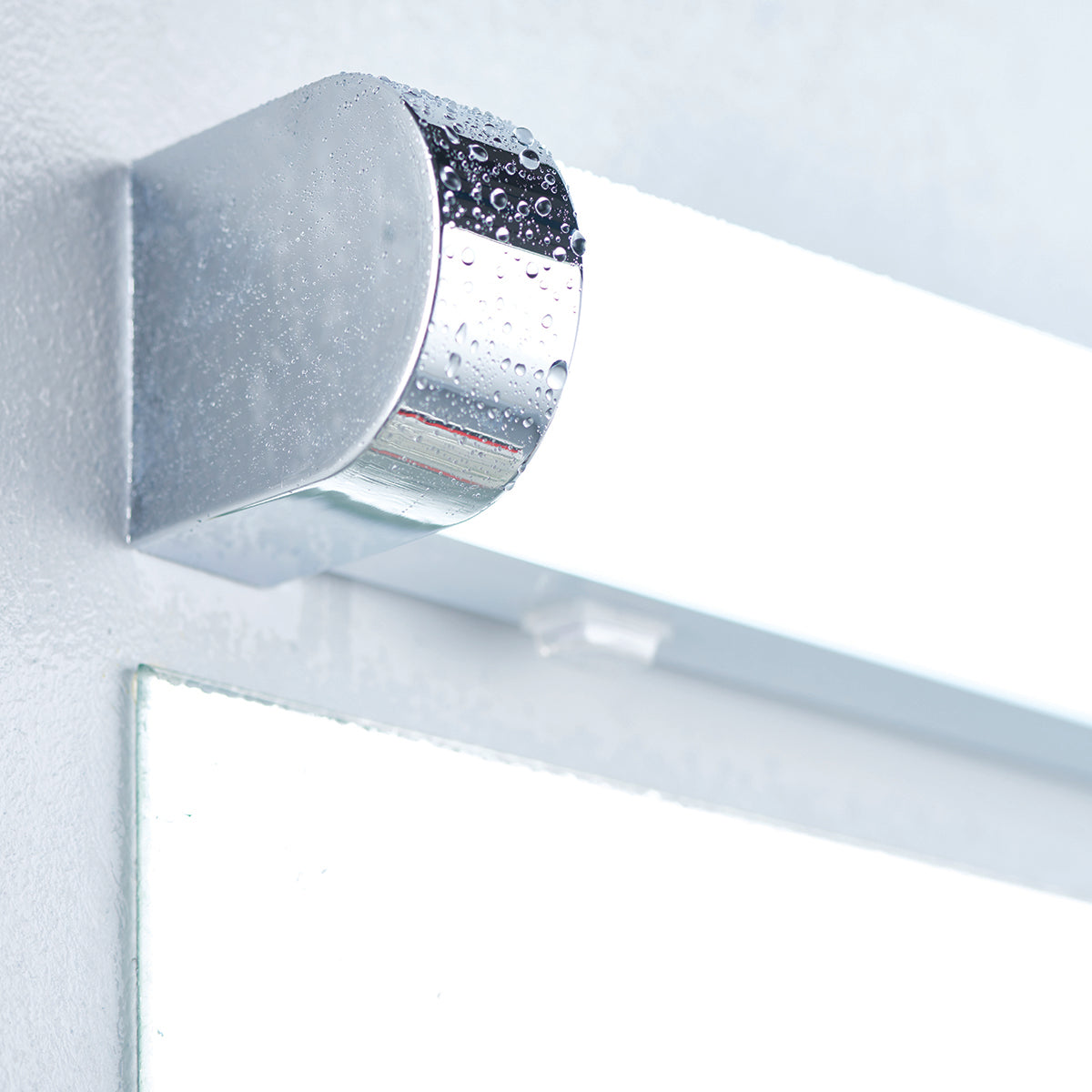 White ribbed & chrome effect plastic