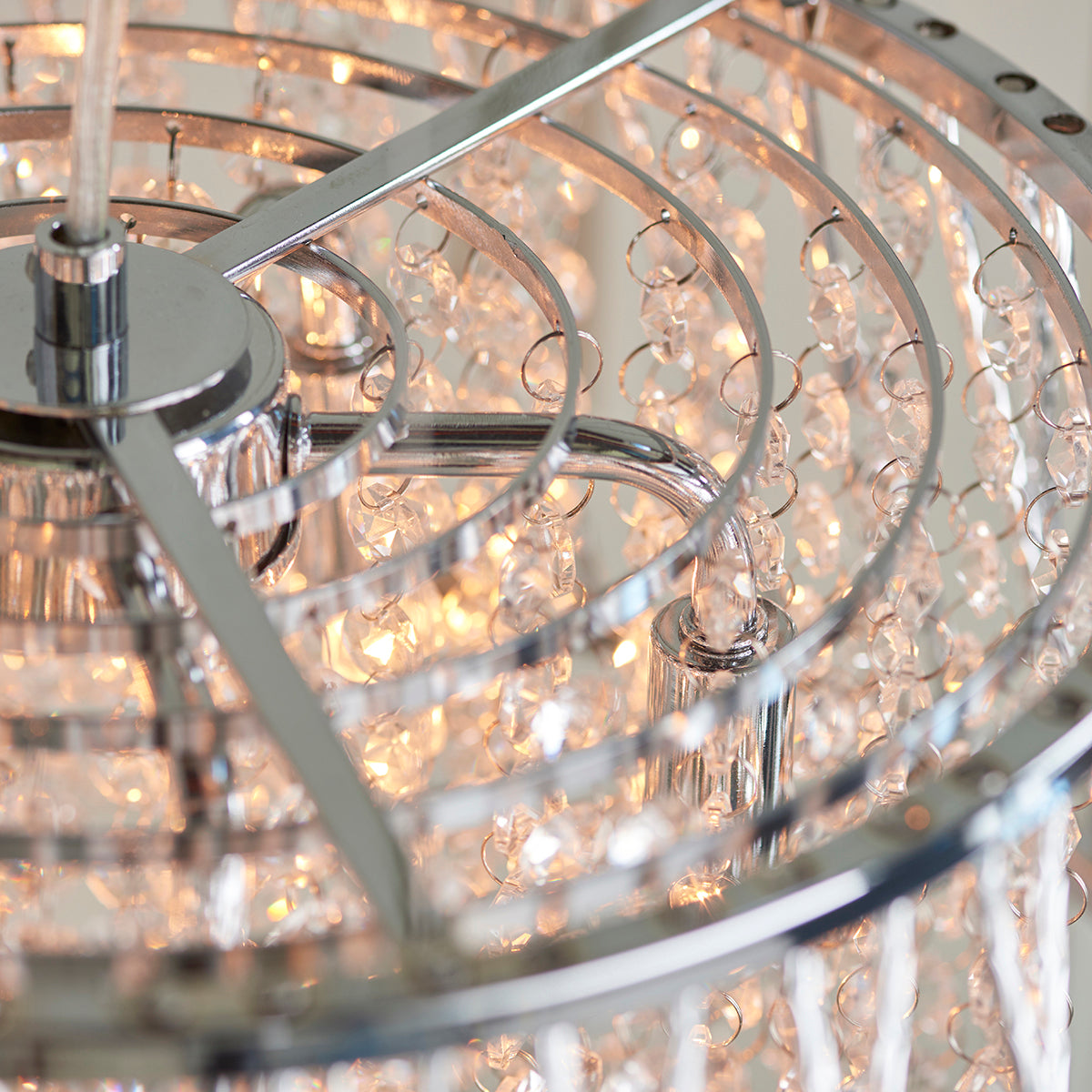 Chrome plate & clear crystal