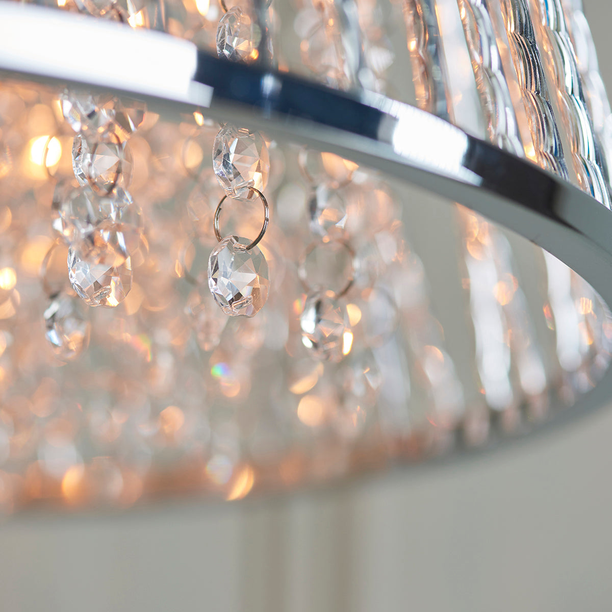 Chrome plate & clear crystal