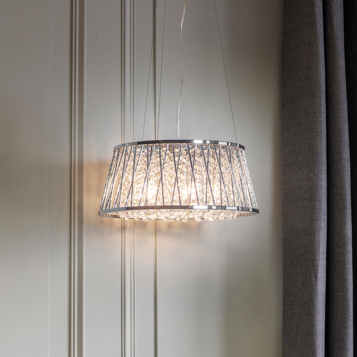 Chrome plate & clear crystal