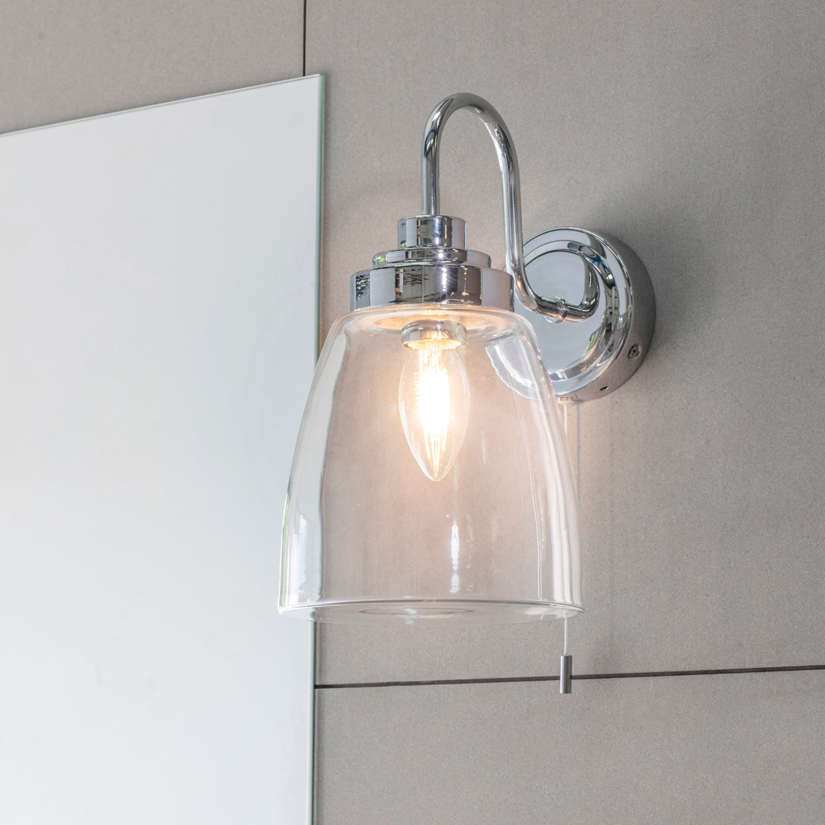 Clear glass & chrome plate