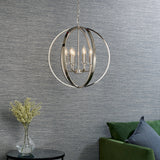 Bright nickel plate with clear crystal & faceted acrylic