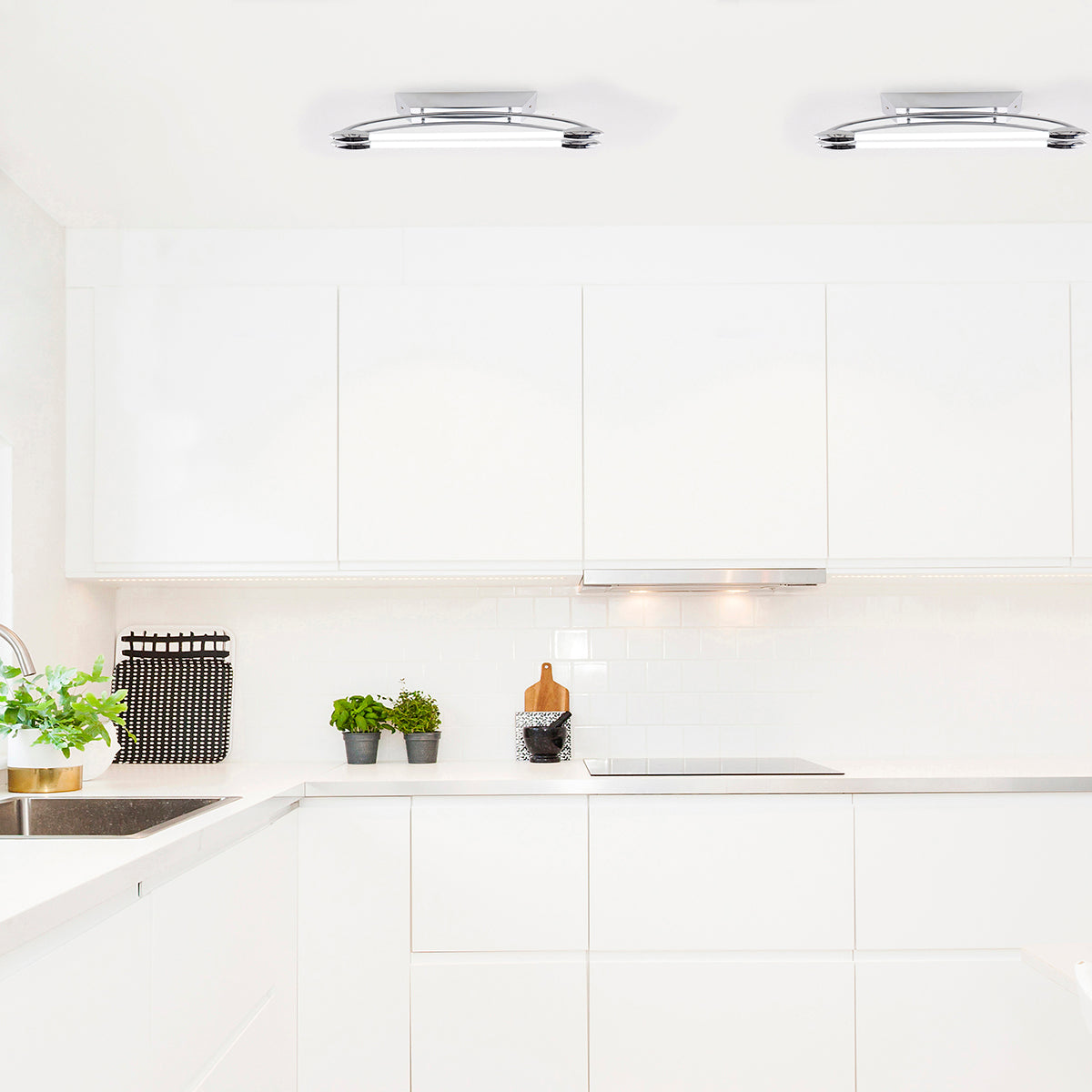 Chrome plate & opal glass