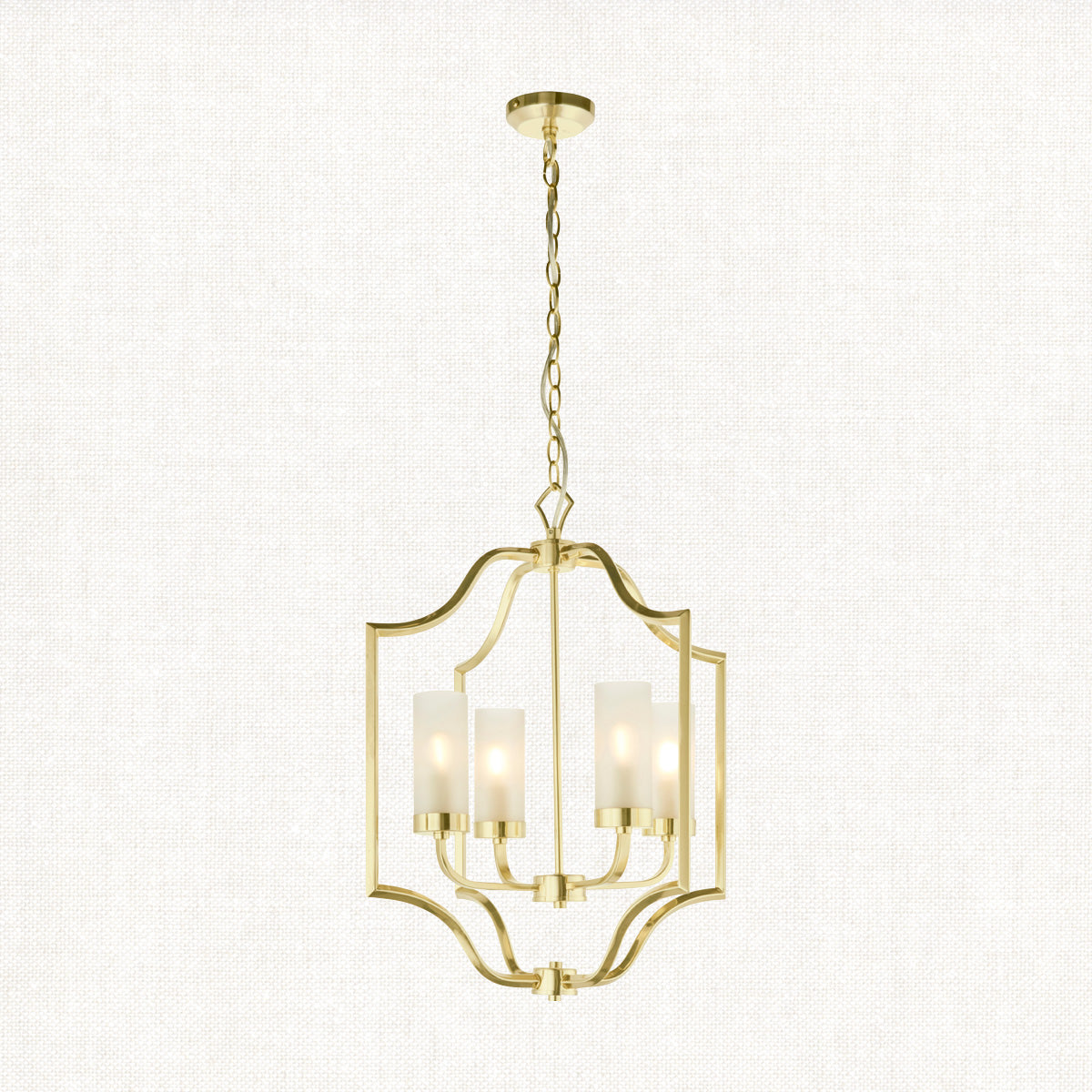 Satin brass plate & frosted glass